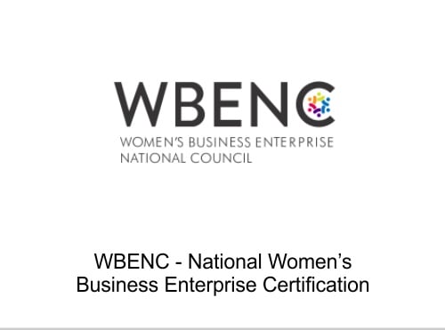 Certifications of WBENC- National Women's Business Enterprise Certification