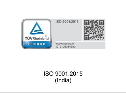 Certifications of ISO 9001:2015